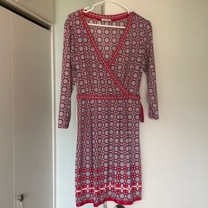 Max Studio Circle Print Jersey Wrap Dress